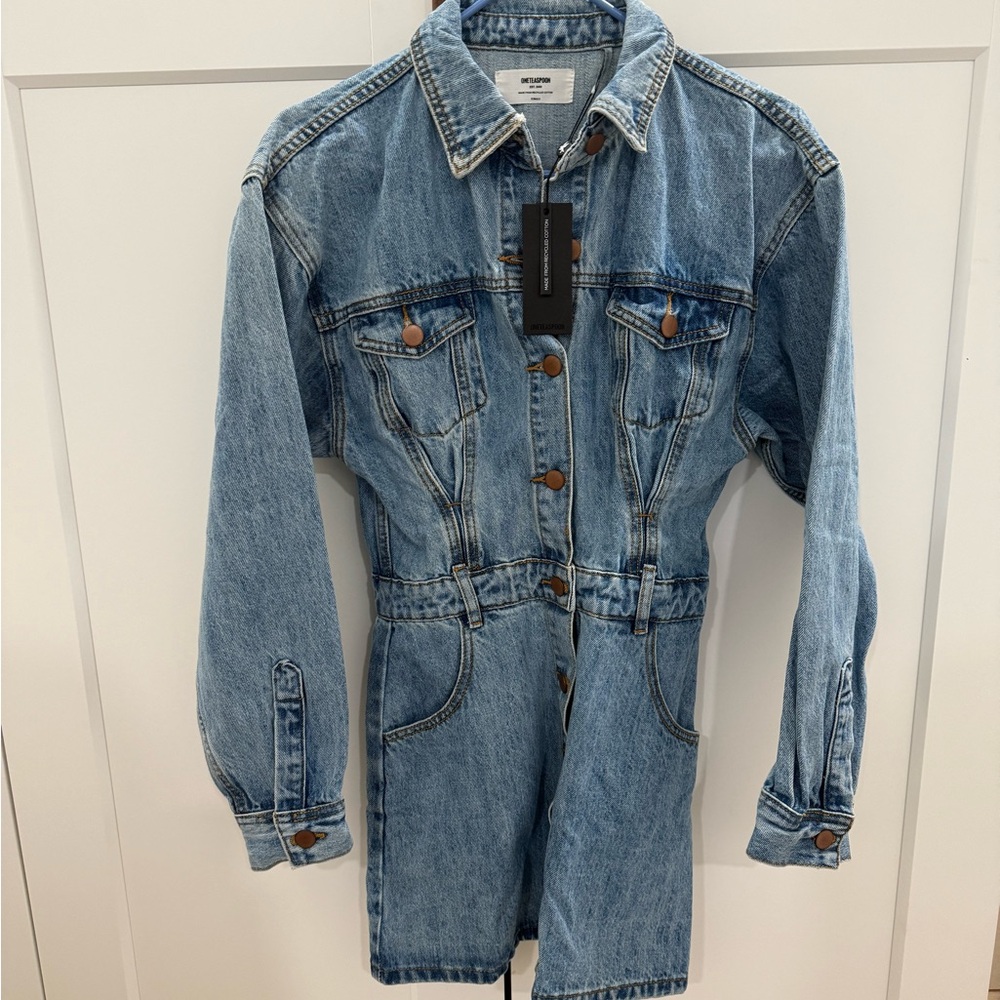 One Teaspoon denim long sleeve mini dress